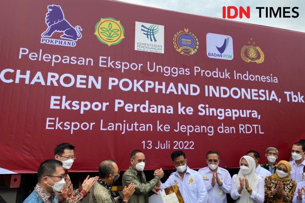 Pelepasan ekspor perdana produk unggas PT Charoen Pokphan Indonesia Tbk (CPIN) ke Singapura (IDN Times/Vadhia Lidyana)