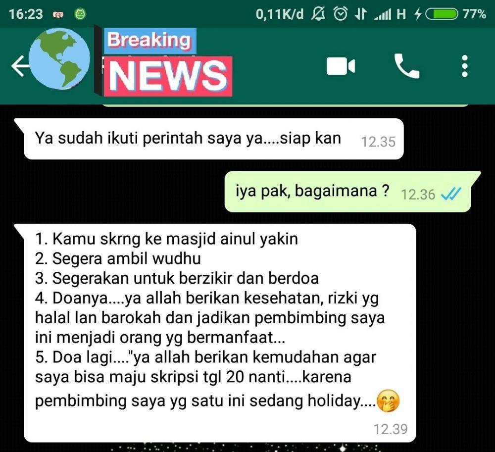 balasan chat lucu dari dosen pembimbing (twitter.com/fbreceh)
