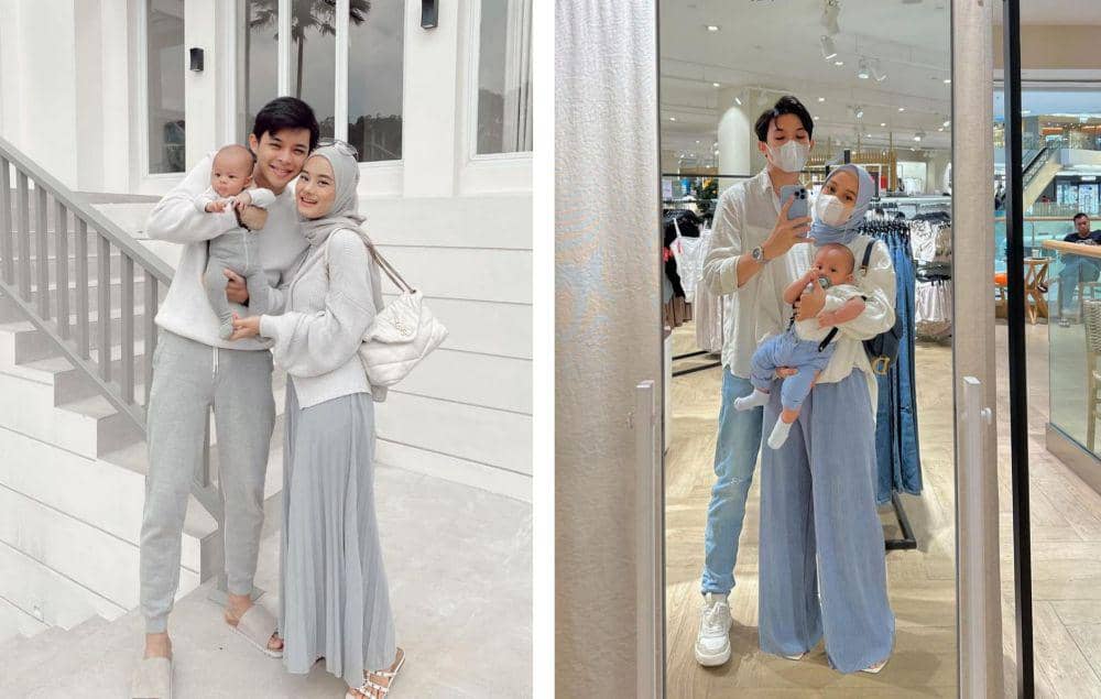 9 Potret Keluarga Rey Mbayang Pakai Outfit Senada, Family Goals!