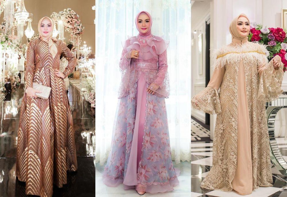 12 Gaya Kondangan Glamor ala Eddies Adelia, Gaunnya Cetar!