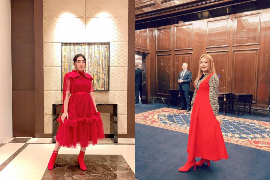 Adu gaya Mella Rossa vs. Via Vallen. (instagram.com/ellarose_me / instagram.com/viavallen)
