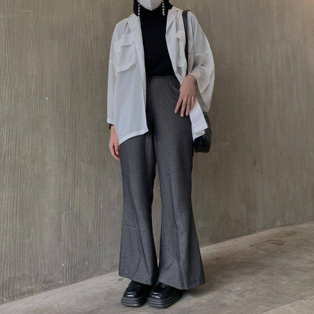 style hijab kemeja oversized (instagram.com/izzahi)
