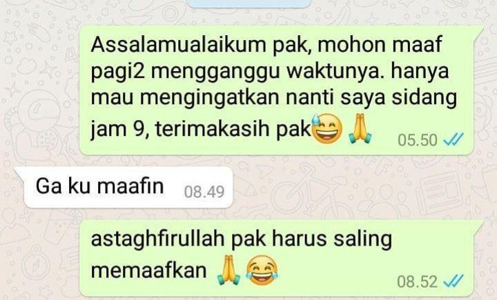 balasan lucu chat dari dosen pembimbing (instagram.com/dramakampus)