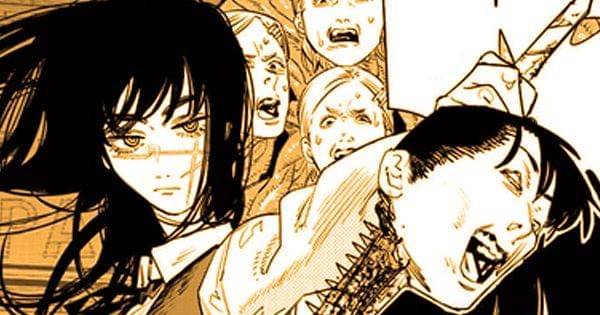 Asa Mitaka mengubah kepala gurunya menjadi pedang (Dok. Shueisha / Chainsaw Man)