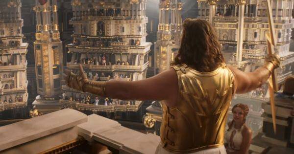 Zeus datang ke pertemuan para dewa (Dok. Marvel Studio/Thor: Love and Thunder)
