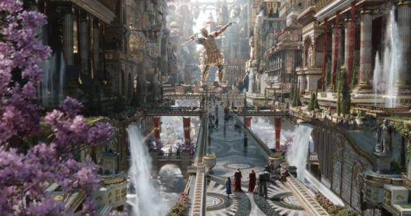 Patung Zeus di Omnipotence City (Dok. Marvel Studio/Thor: Love and Thunder)