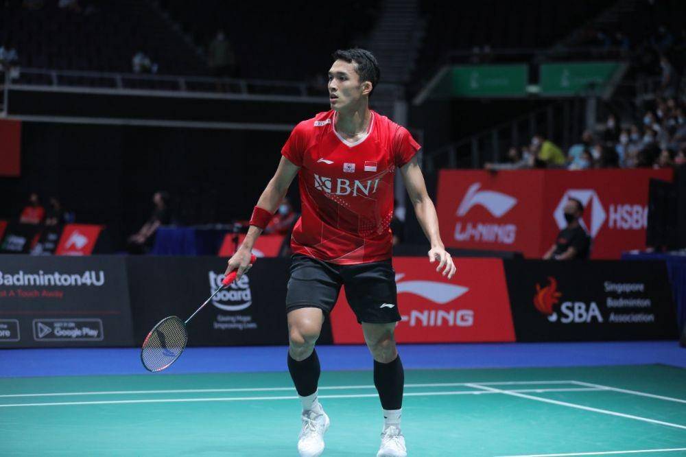 Jonatan Christie di Singapore Open 2022 (dok. PP PBSI)