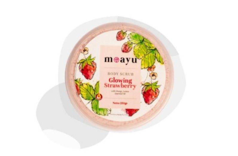 Moayu - Glowing Strawberry Body Scrub (tokopedia.com/marsyaaulia)