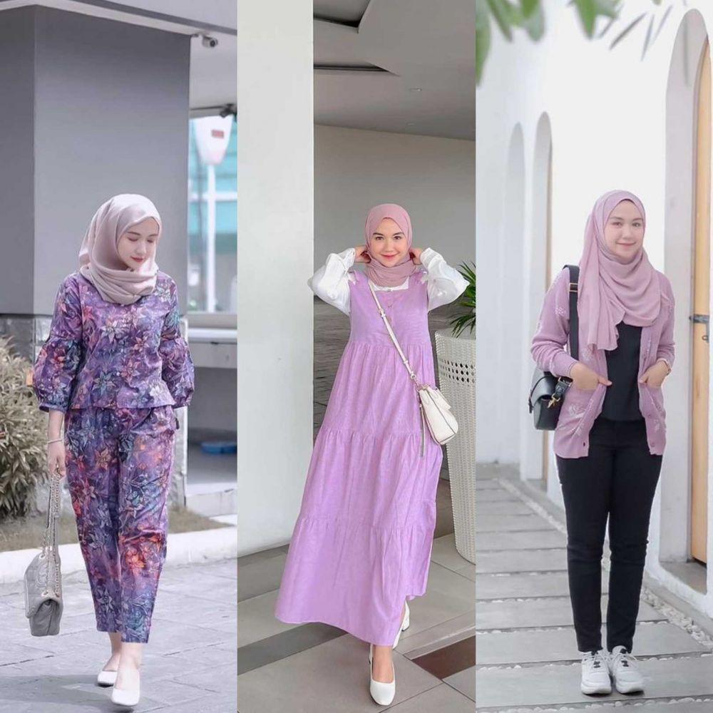 10 Inspirasi OOTD Nuansa Lilac ala Selebgram Aestetika, Simpel Cute
