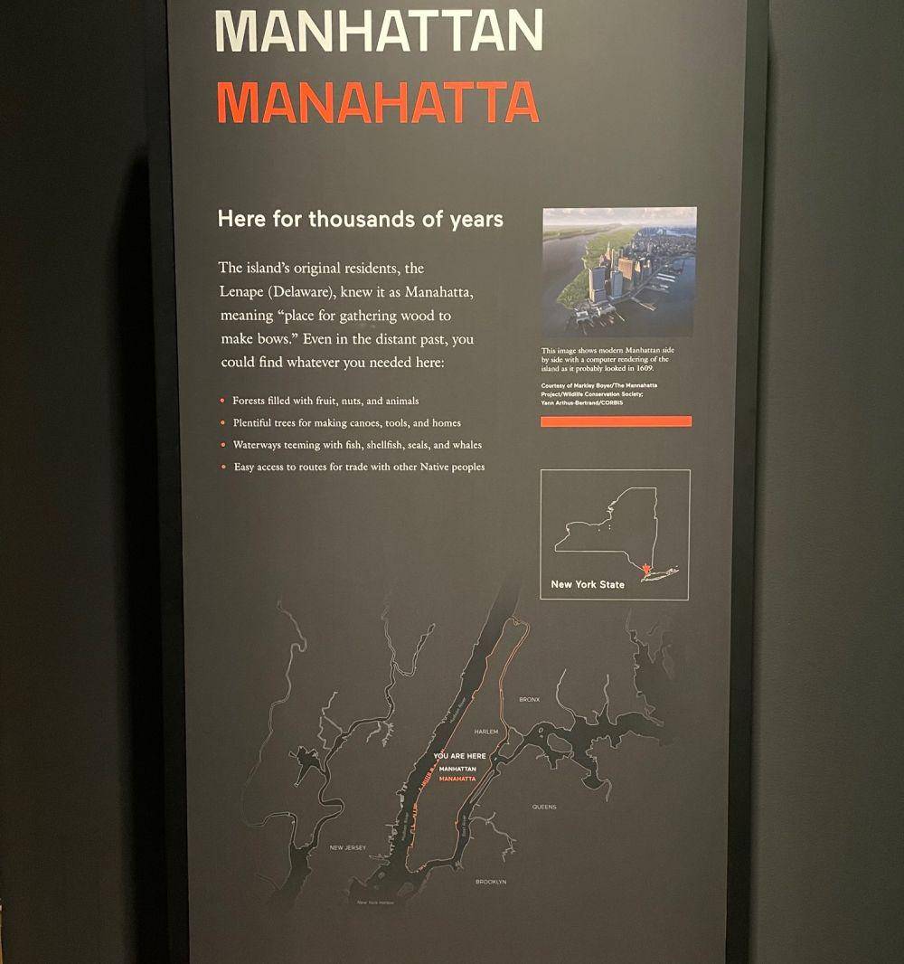 Papan informasi Manhattan yang terpasang di National Museum of the American Indian (dok.pribadi/Maria Sutrisno)