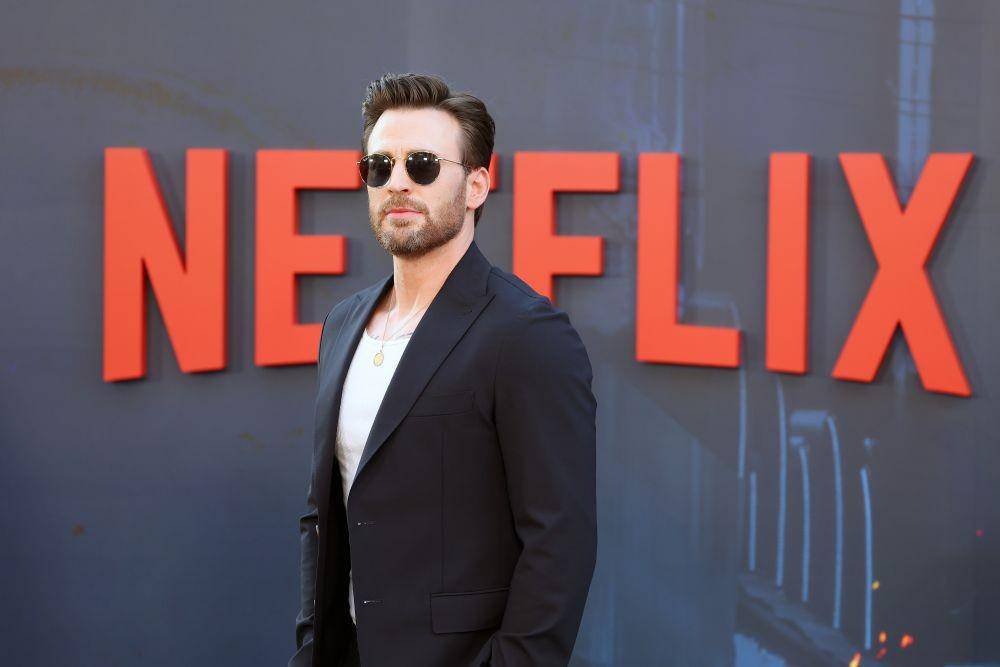 Chris Evans di konferensi pers film The Gray Man (dok. Netflix)