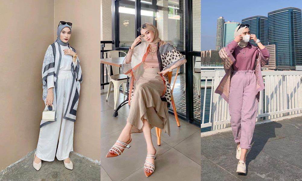 10 Ide Padu Padan Scarf Outer untuk Hijaber Modis, Gampang Disontek!