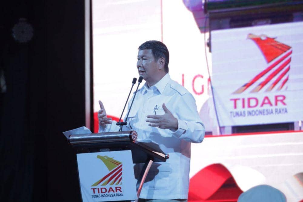Wakil Ketua Dewan Pembina Partai Gerindra, Hasim Djojohadikusumo berbicara pada Rakernas ke-6 Tidar, Sabtu (16/7/2022) (Dok.Istimewa)