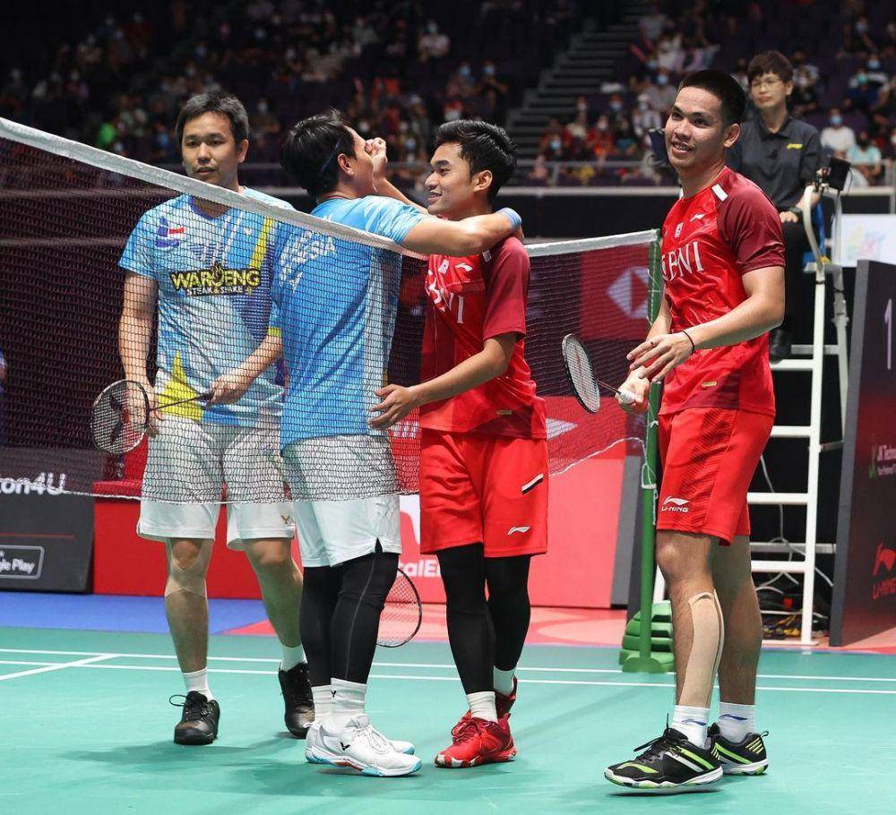 Leo/Daniel dan Ahsan/Hendra di Singapore Open 2022 (instagram.com/bwf.official)