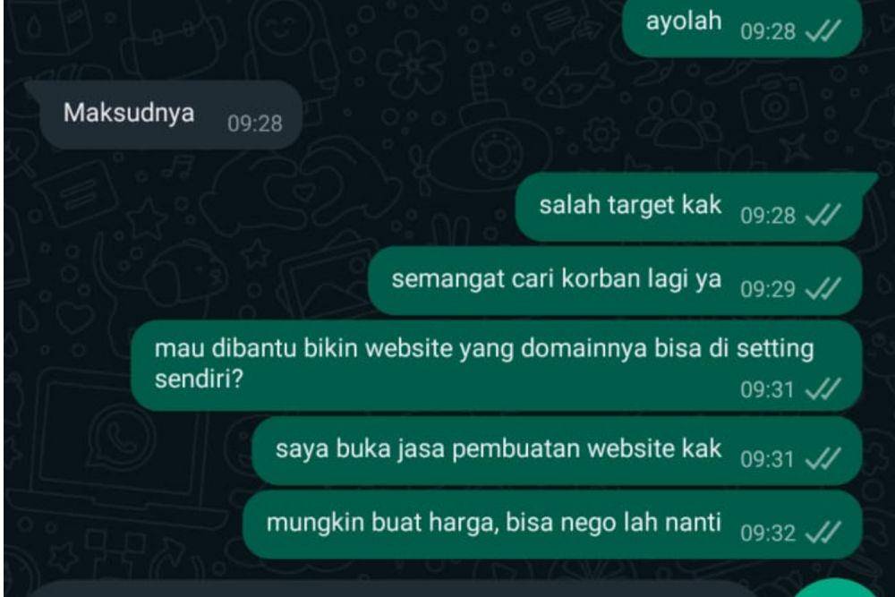 potret chat netizen serang balik penipu (twitter.com/andhiksap)