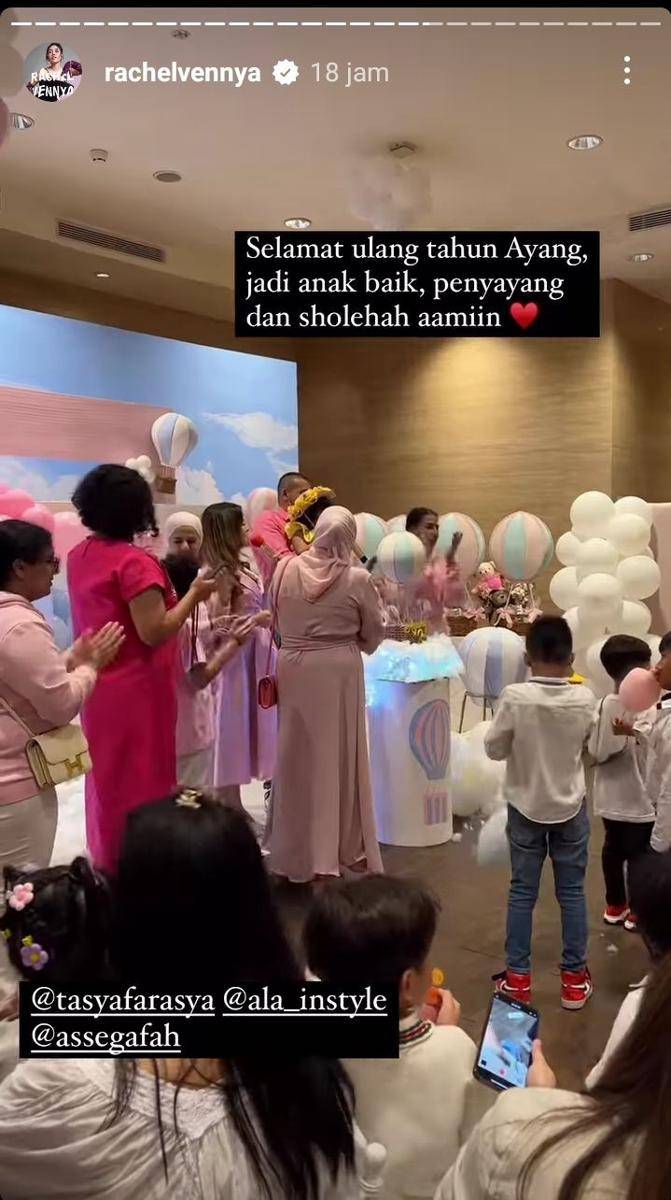 potret ulang tahun ke-2 Ayang (instagram.com/rachelvennya)