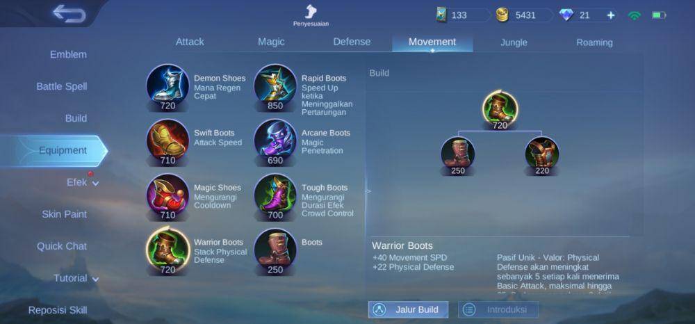 Warrior boots (dok. Moonton/Mobile Legends)