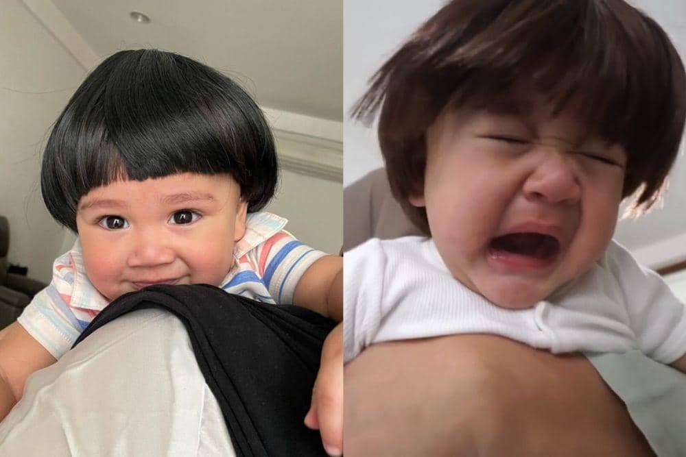 10 Potret Gemas Rayyanza Pakai Wig, Mama Gigi Iseng Banget!