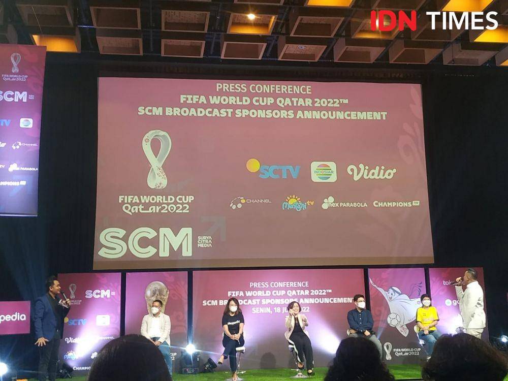 Acara peresmian sponsor broadcast Piala Dunia 2022. (IDN Times/Sandy Firdaus)