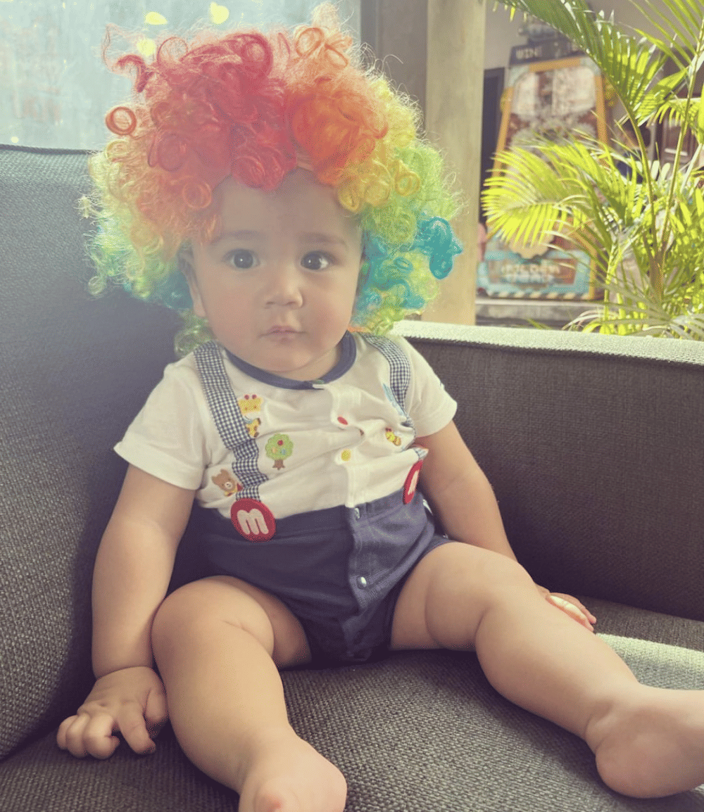 potret Rayyanza pakai wig (instagram.com/raffinagita1717)