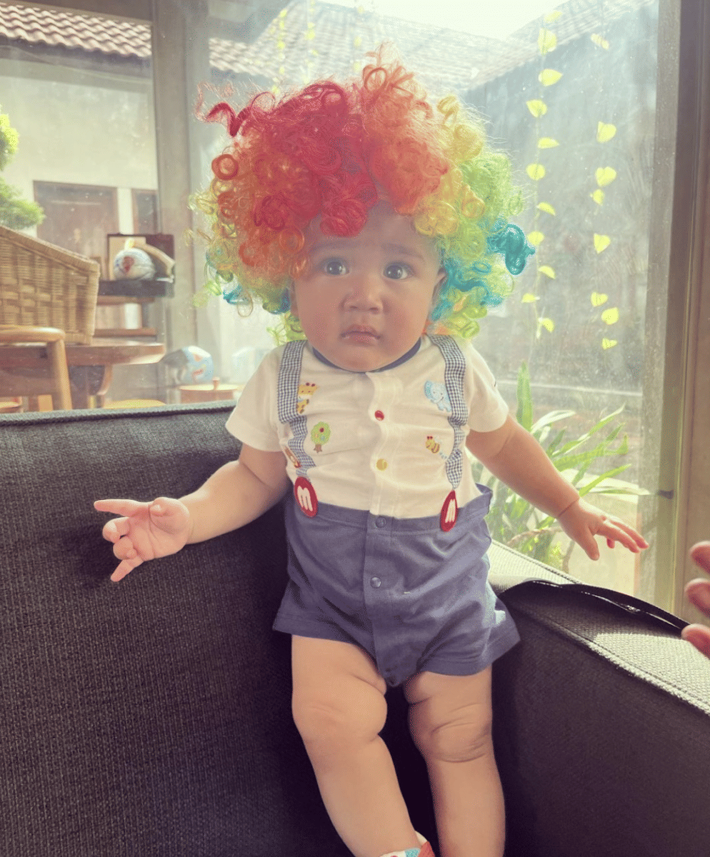 potret Rayyanza pakai wig (instagram.com/raffinagita1717)