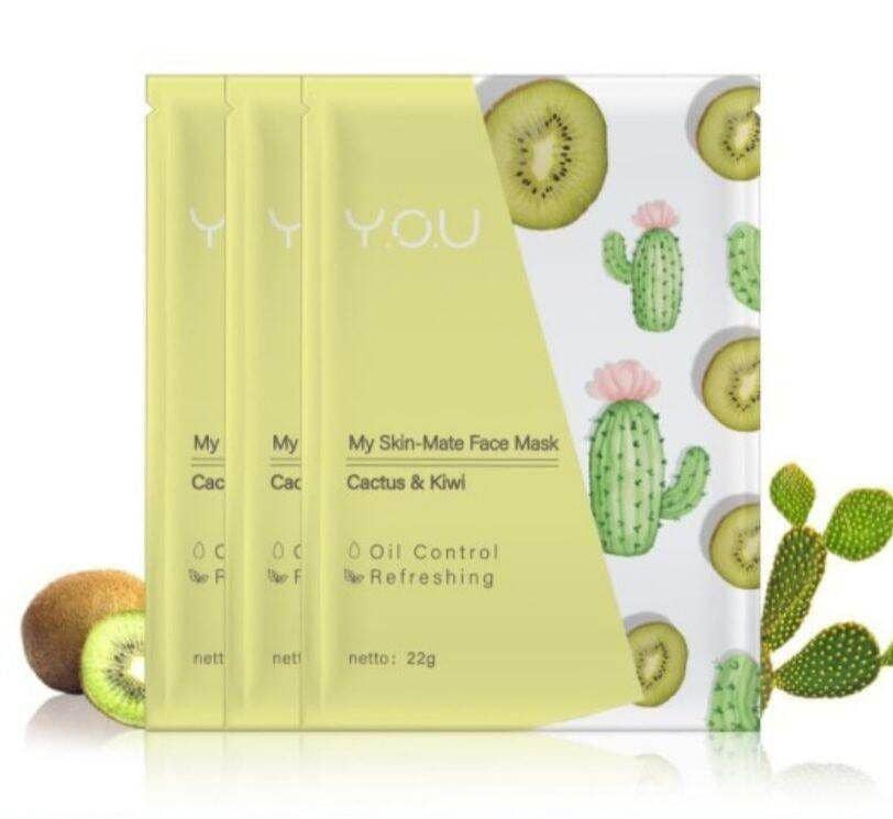 YOU BEAUTY My Skin Matte Face Mask Cactus & Kiwi (instagram.com/youbeauty_idn)