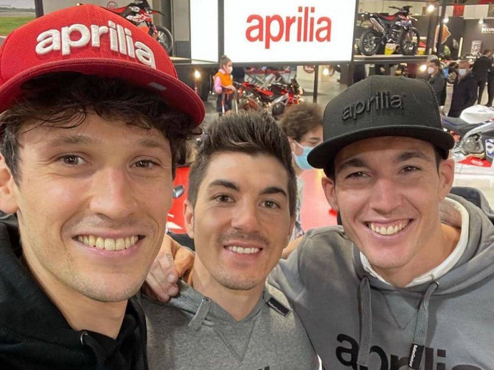 Maverick Vinales, Lorenzo Savadori, dan Aleix Espargaro (instagram.com/maverick12official)