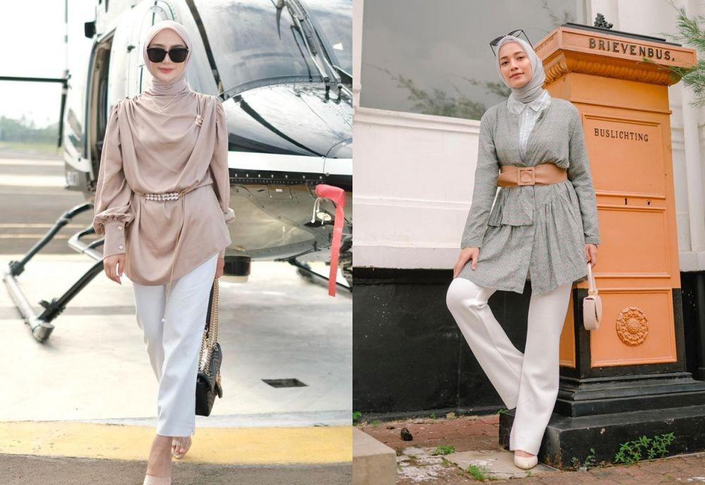 10 Adu Gaya Modis Mama Lita vs. Mega Iskanti, Sekilas Mirip!