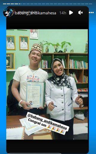 Andika Mahesa lulus SMA (instagram.com/babang_andikamahesa)
