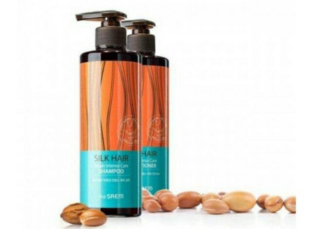 The Saem Silk Hair Argan Intense Care Shampoo (shopee.co.id/etamiwiship)