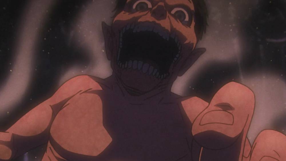 Eren memakan ayahnya. (dok. WIT STUDIO/Attack on Titan)