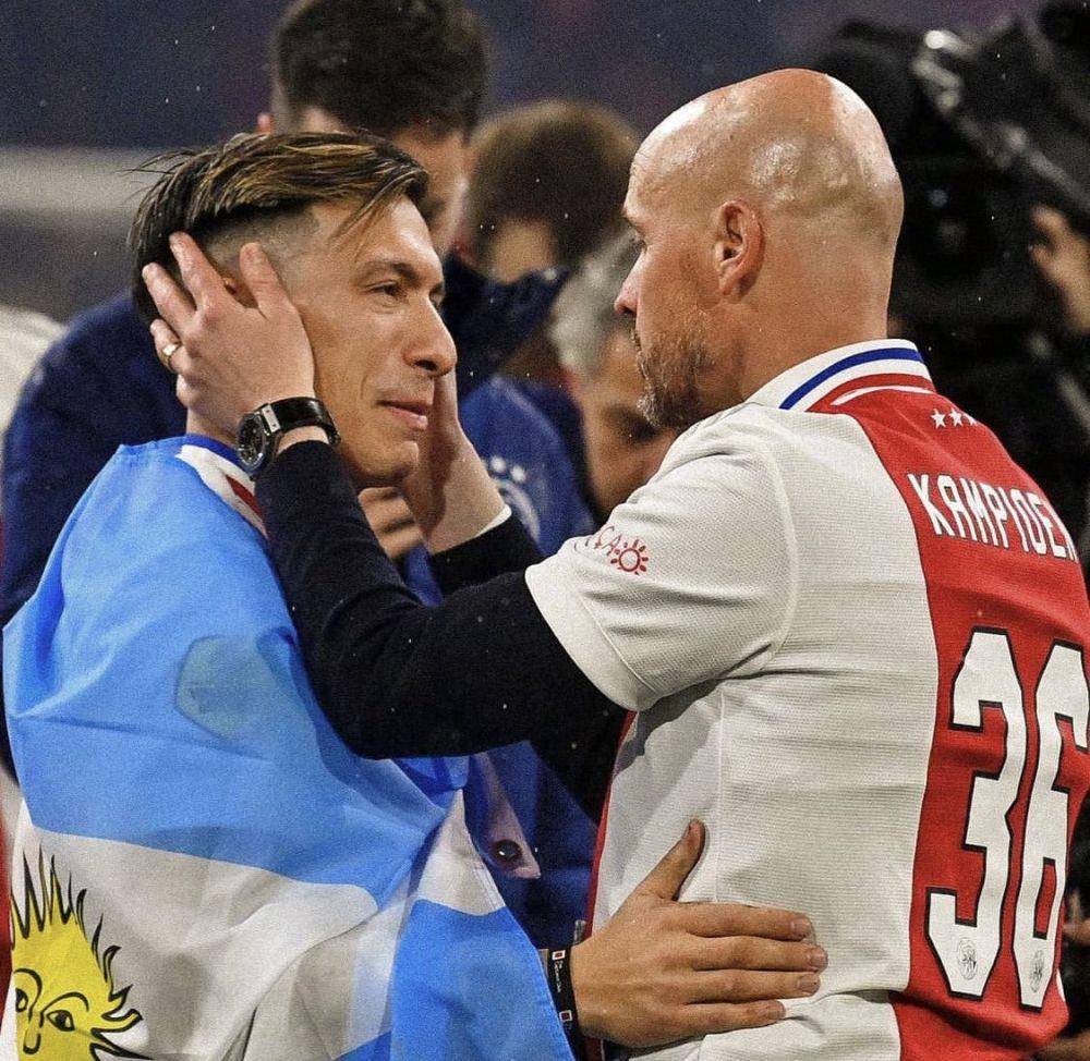 Erik Ten Hag dan Lisandro Martinez (twitter.com/FabrizioRomano)