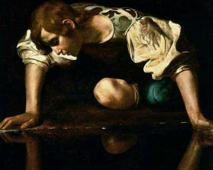narcissus pria tampan dan sombong jatuh cinta pada bayangannya sendiri (thecut.com)