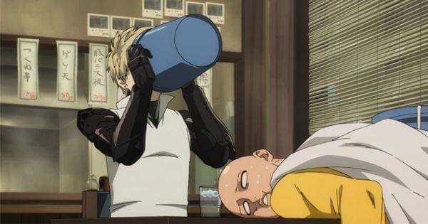 Saitama kalah adu makan dengan Genos ( Dok. Madhouse / One Punch Man )