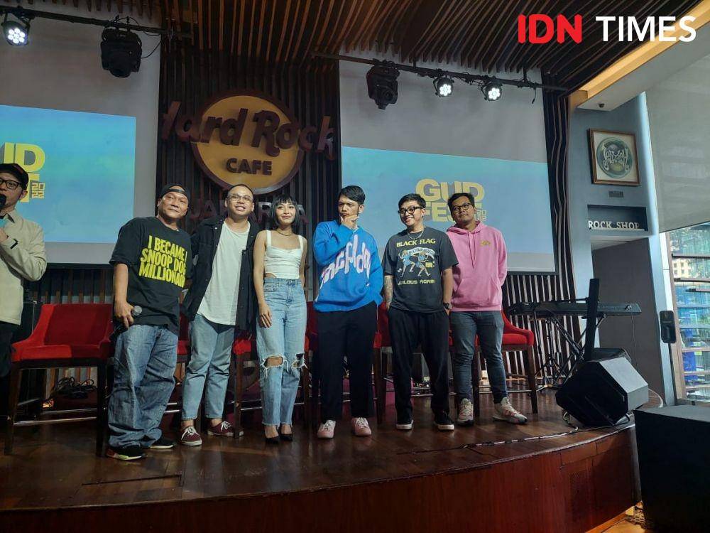 Bimo dan musisi lokal Gud Fest pada Rabu (20/7/2022) (IDN Times/Erfah Nanda)