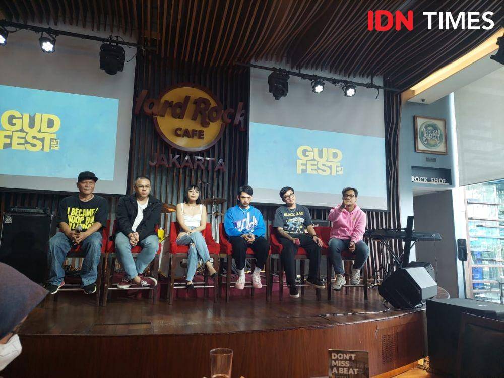 Bimo dan musisi lokal Gud Fest pada Rabu (20/7/2022) (IDN Times/Erfah Nanda)