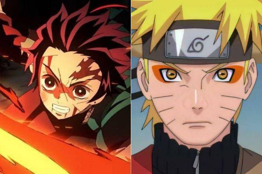 Tanjiro Kamado dan Naruto (dok. ufotable/Demon Slayer: Kimetsu no Yaiba | dok. Pierrot/Naruto: Shippuden)