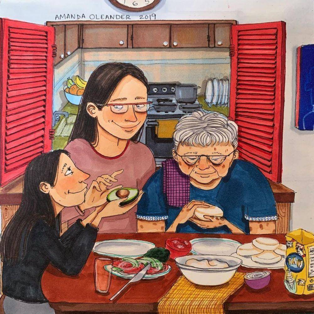 Ilustrasi ibu rumah tangga. (instagram.com/amandaoleander)