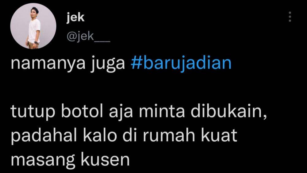 Tweet kocak ketika baru jadian (Twitter.com/jek___)