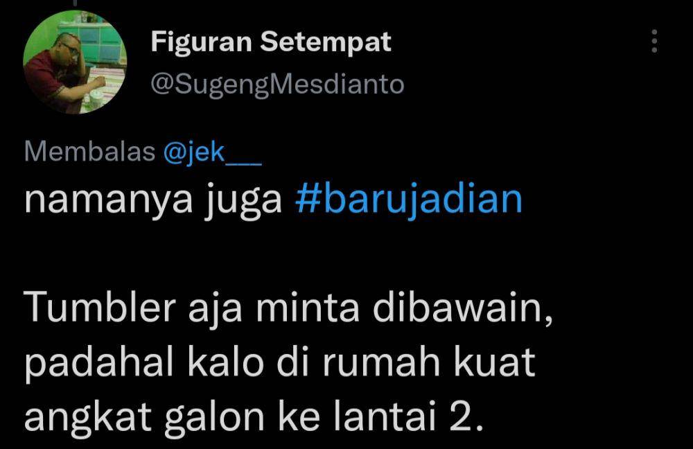 Tweet kocak ketika baru jadian (Twitter.com/SugengMesdianto)