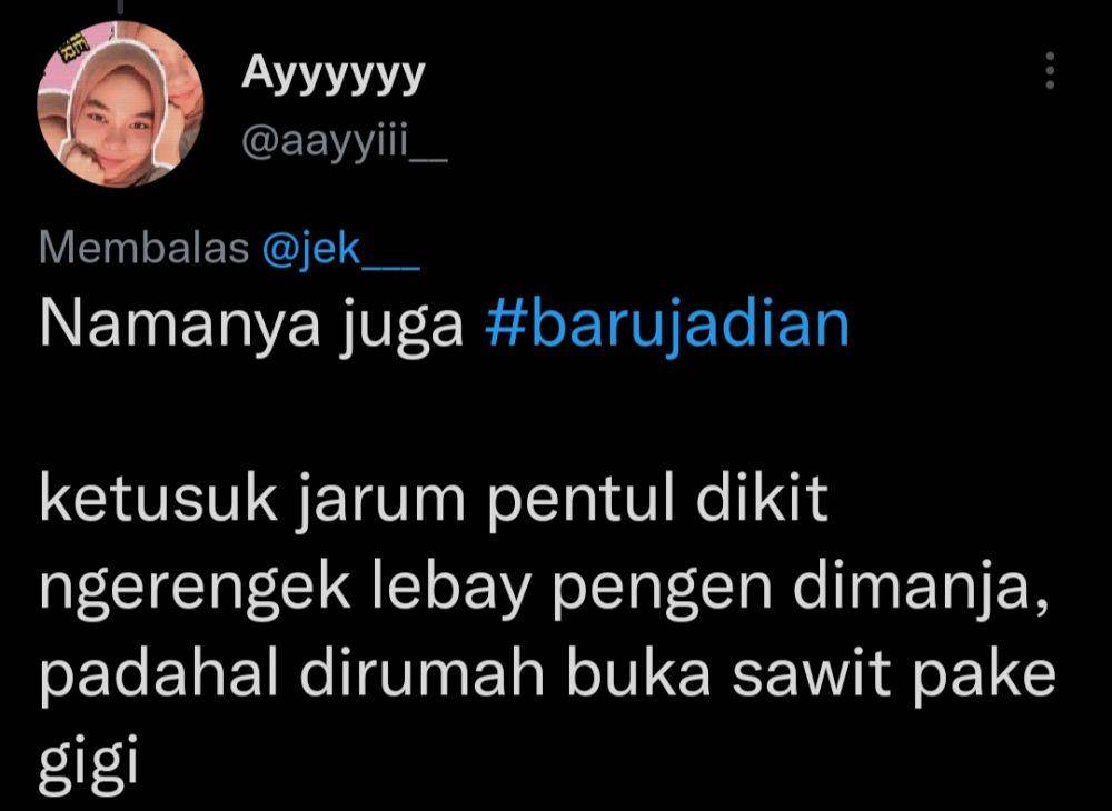 Tweet kocak ketika baru jadian (Twitter.com/aayyiii__)