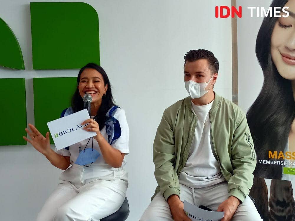 Peluncuran produk Biolage Message Cream Oil di L’Oreal Indonesia Academy, DBS Tower lantai 10, Setiabudi, Jakarta Selatan. 21 Juli 2022. (IDN Times/M. Tarmizi Murdianto)