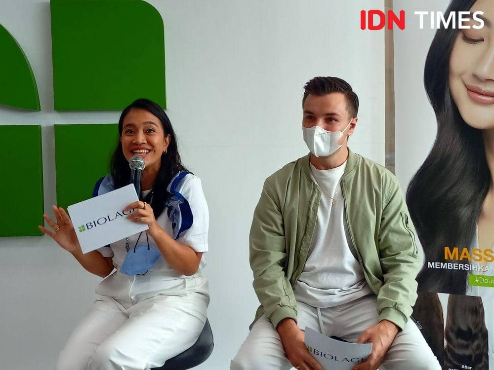 Peluncuran produk Biolage Message Cream Oil di L’Oreal Indonesia Academy, DBS Tower lantai 10, Setiabudi, Jakarta Selatan. 21 Juli 2022. (IDN Times/M. Tarmizi Murdianto)