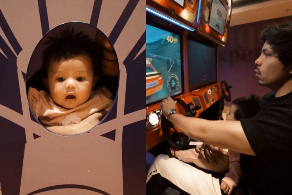 10 Momen Ameena Diajak Main di Bandara Dubai, yang Senang Malah Atta