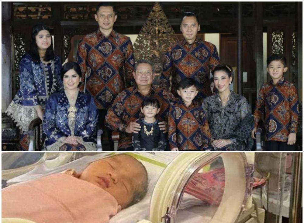 Potret keluarga Presiden SBY saat hari Raya Idul Fitri. Instagram.com/ruby_26 | Potret cucu kelima Presiden SBY. Instagram.com/annisayudhoyono