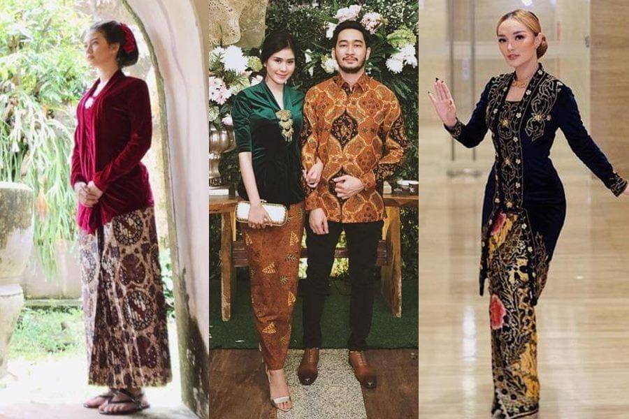inspirasi kebaya velvet (instagram.com/yukikt | instagram.com/syahnazs | instagram.com/zaskia_gotix)