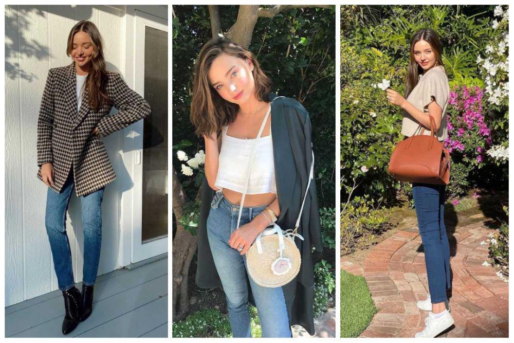 10 Referensi Outfit Serba Denim ala Miranda Kerr, Chic!