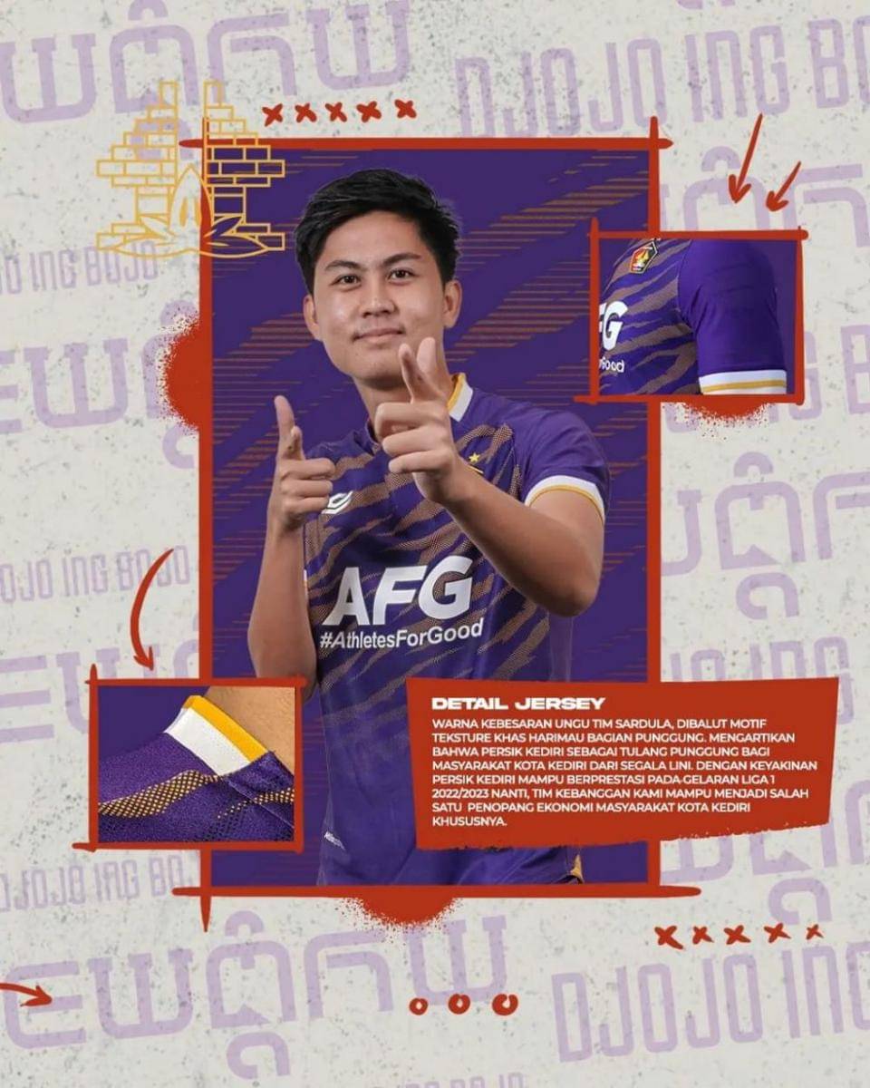 Jersey Persik Kediri yang akan digunakan selama musim ini. Instagram.com/persikfcofficial