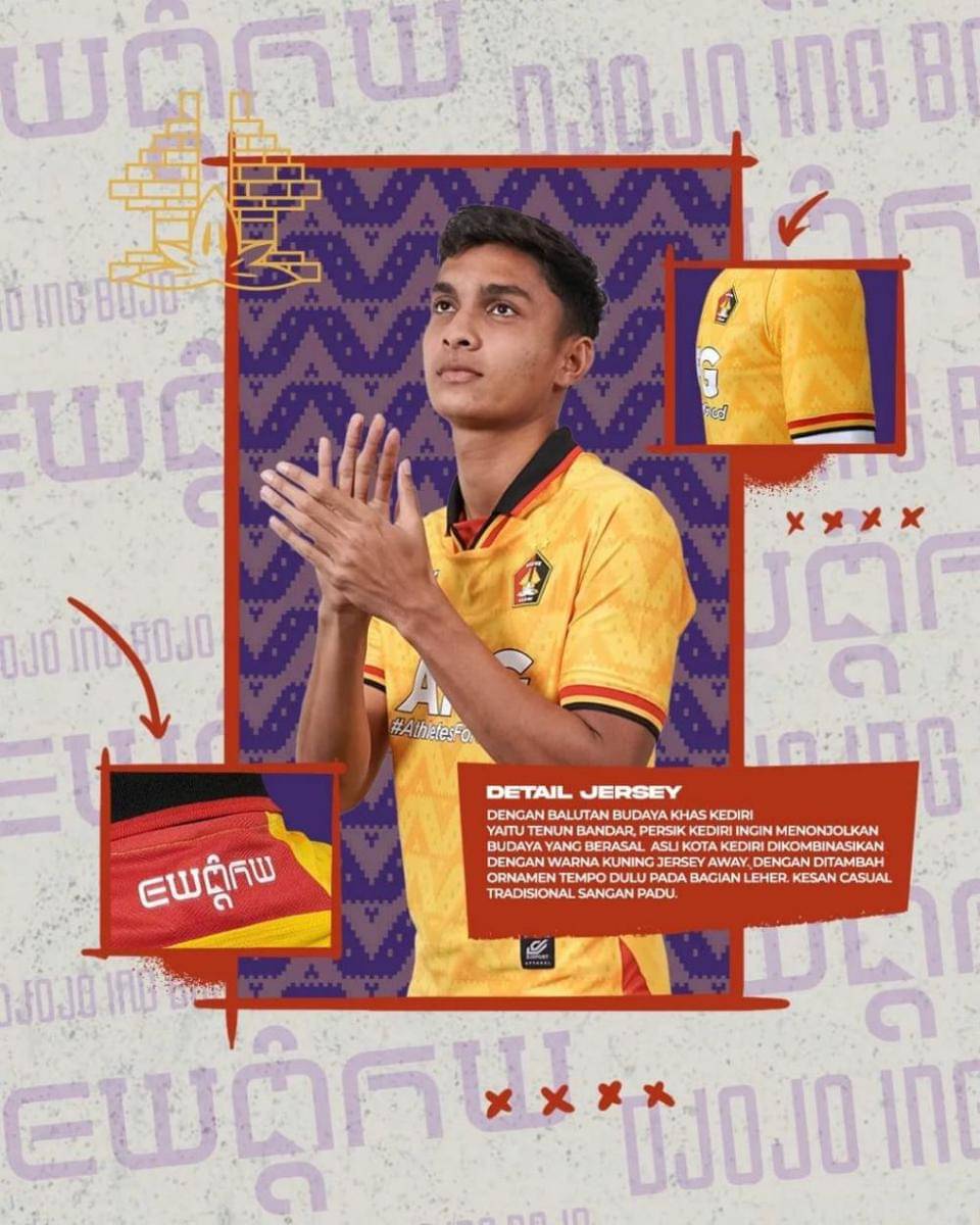Jersey Persik Kediri yang akan digunakan selama musim ini. Instagram.com/persikfcofficial