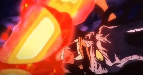 Kaido menghindari pukulan Luffy ( Dok. Toei Animation / One Piece )